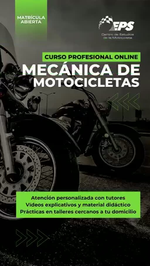 Cuadro 1 del anuncio de curso online de mecánica de motos