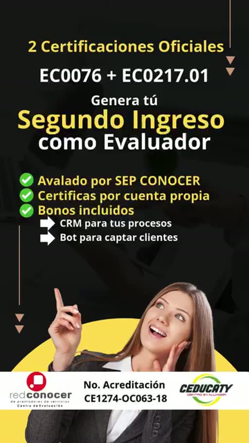 Cuadro 4 del anuncio de certificación oficial de evaluador CONOCER