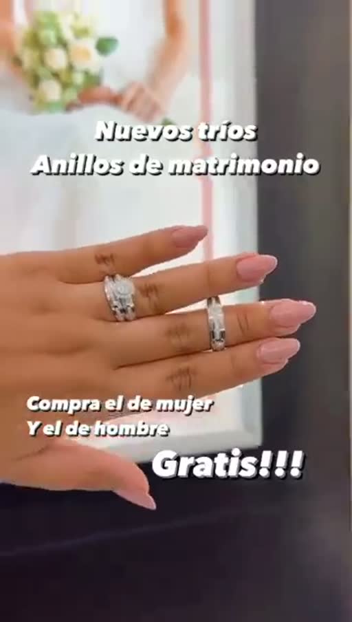 Cuadro 3 del anuncio de anillos de matrimonio en oro