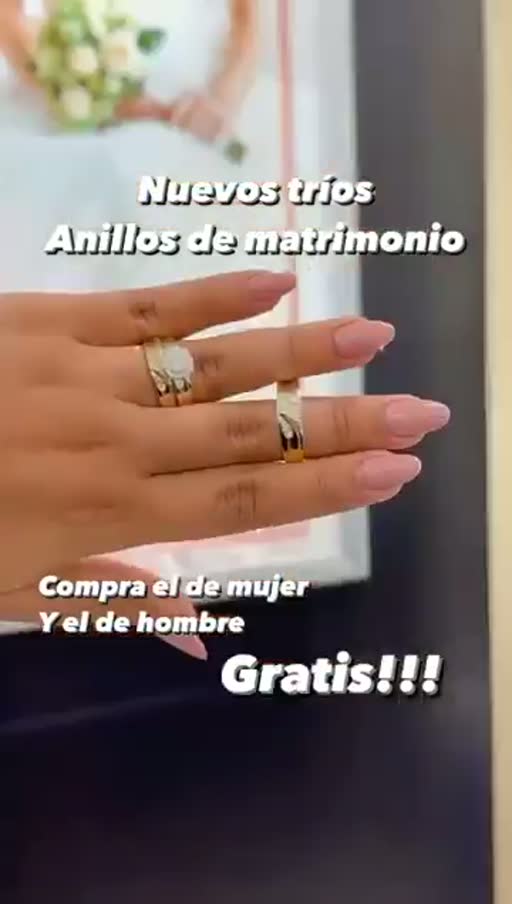 Cuadro 4 del anuncio de anillos de matrimonio en oro