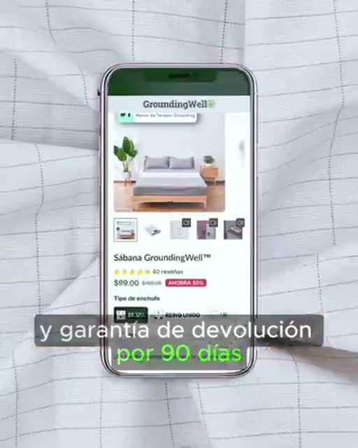 Cuadro 4 del anuncio de sábana de grounding para dormir