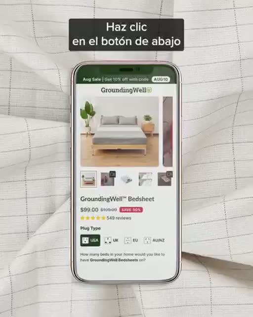 Cuadro 4 del anuncio de sábana de grounding para dormir